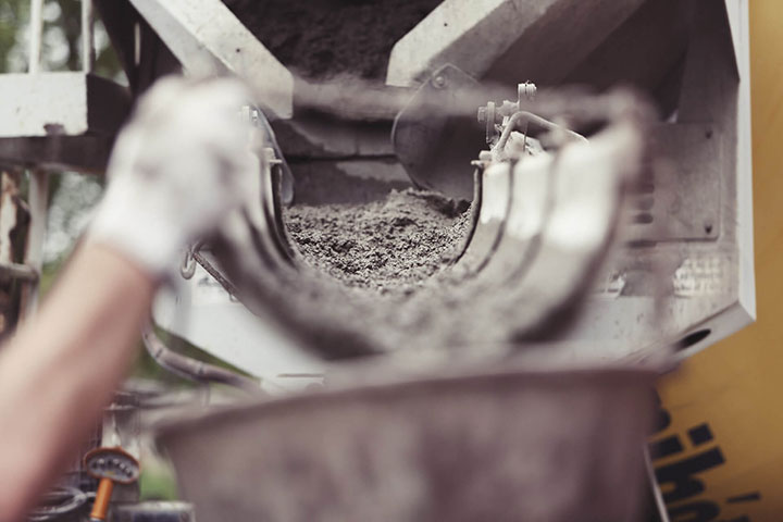 Concrete pour on a development site